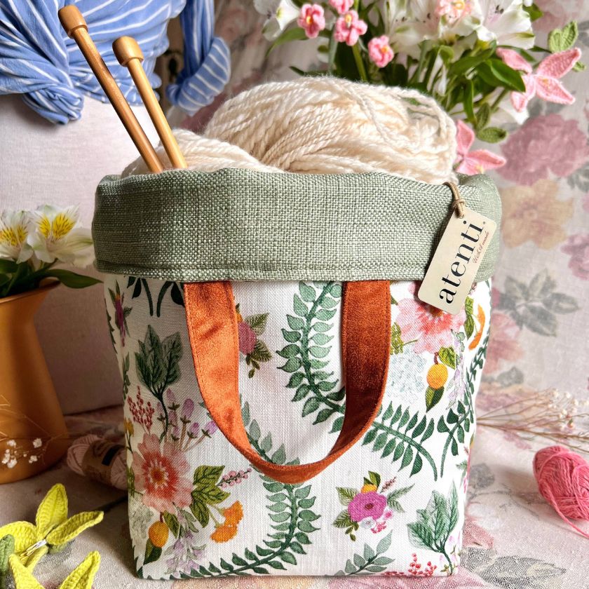 Knitting and Crochet Organizer Project Bag: Florence Hope Basket