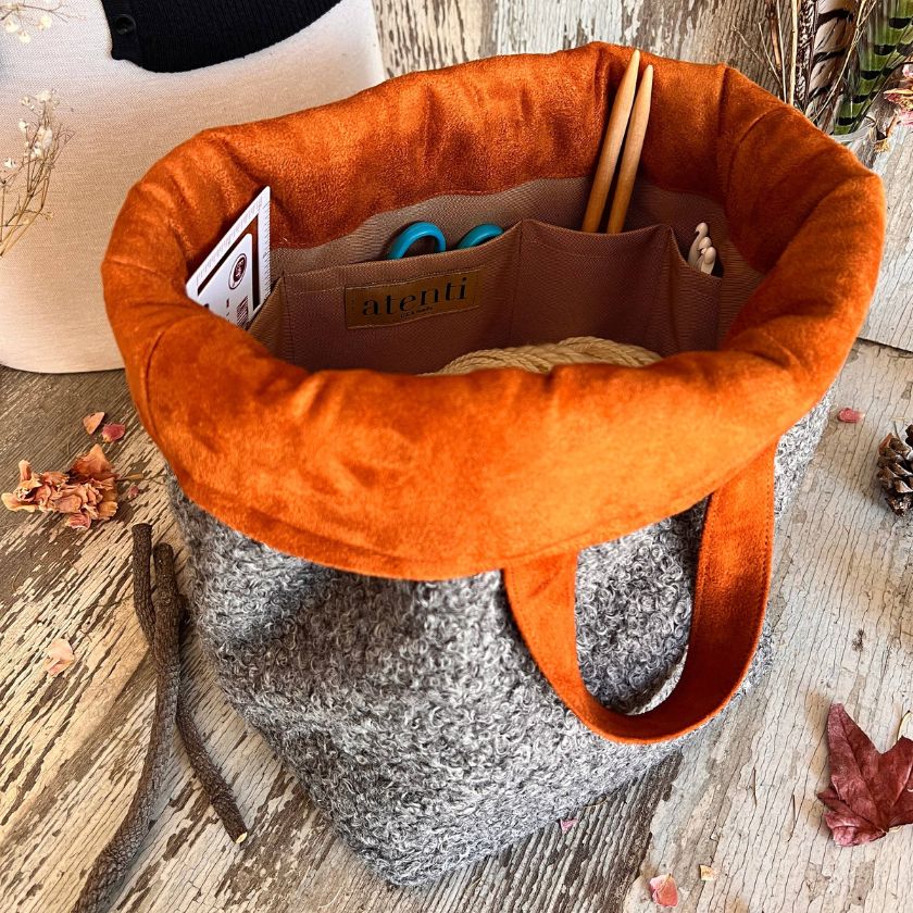 Knitting and Crochet Organizer Project Bag: The Charlie Hope Basket