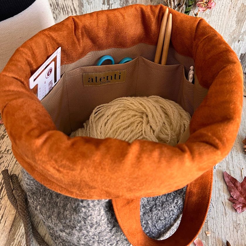 Curly Cute Hope Basket Knitting Organizer