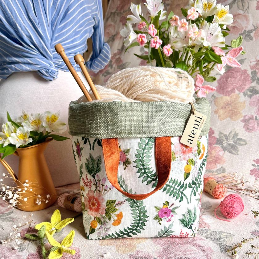 Knitting and Crochet Organizer Project Bag: Florence Hope Basket